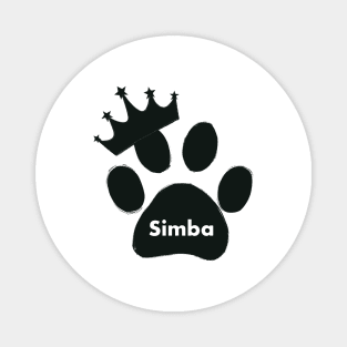 simba cat name made of hand drawn paw prints Magnet